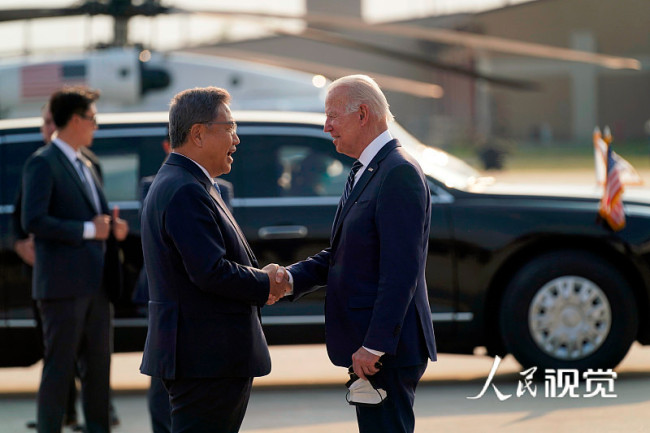 美国总统拜登抵达韩国 开启其任内首次亚洲行